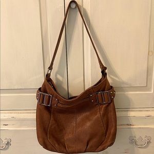 Perlina brown leather shoulder bag